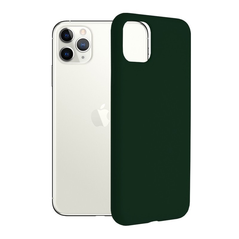 Husa pentru iPhone 11 Pro Max - Techsuit Soft Edge Silicone - Dark Green