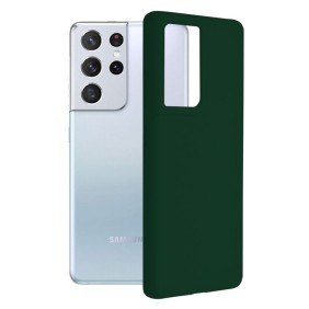 Husa pentru Samsung Galaxy S21 Ultra - Techsuit Soft Edge Silicone - Dark Green