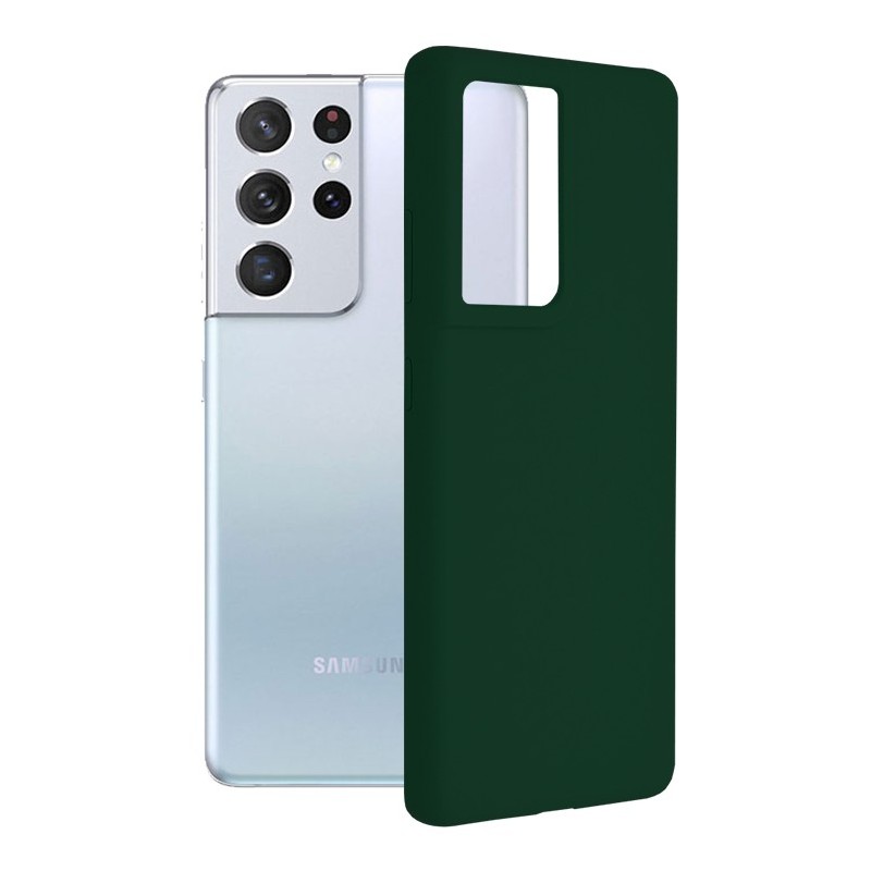 Husa pentru Samsung Galaxy S21 Ultra - Techsuit Soft Edge Silicone - Dark Green