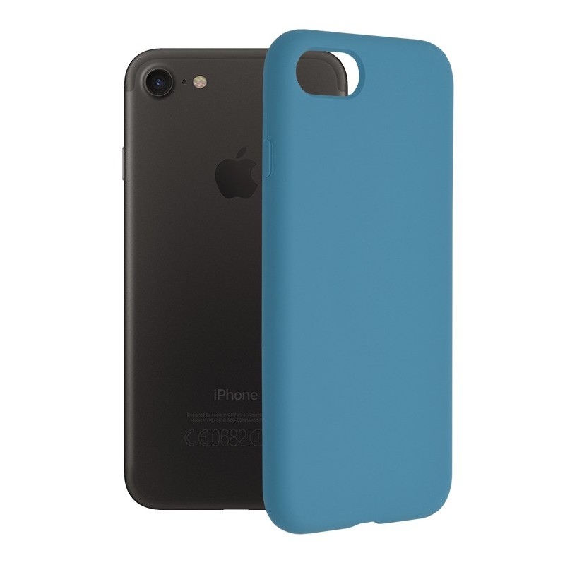 Husa pentru iPhone 7 / 8 / SE 2, SE 2020 / SE 3, SE 2022 - Techsuit Soft Edge Silicone - Denim Blue