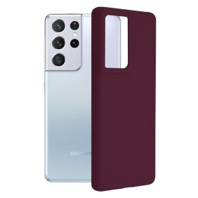 Husa pentru Samsung Galaxy S21 Ultra 5G - Techsuit Soft Edge Silicone - Plum Violet