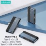 Hub Type-C la 2xUSB, Type-C 60W - Usams mini (US-SJ490) - Dark Gray