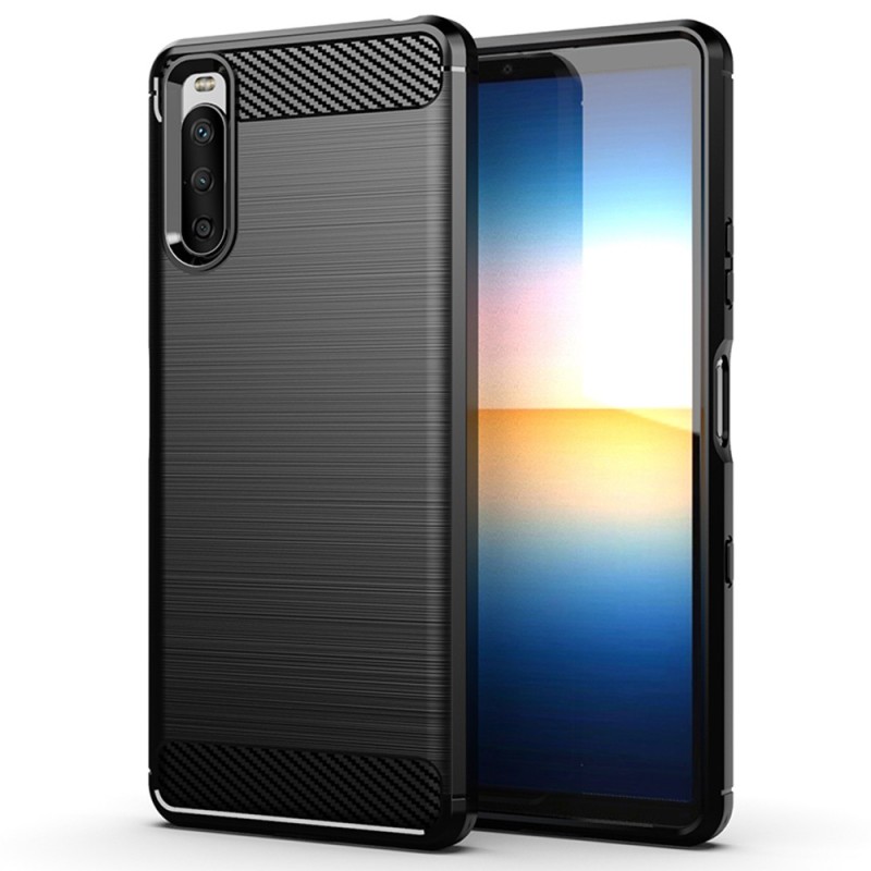 Husa pentru Sony Xperia 10 III - Techsuit Carbon Silicone - Black