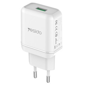 Incarcator Priza USB QC3.0 18W, 3A - Yesido (YC22) - White