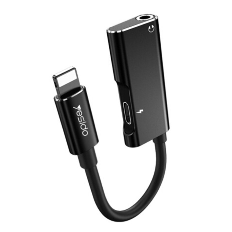 Adaptor Audio DAC Lightning la Lightning, Jack - Yesido (YAU11) - Black