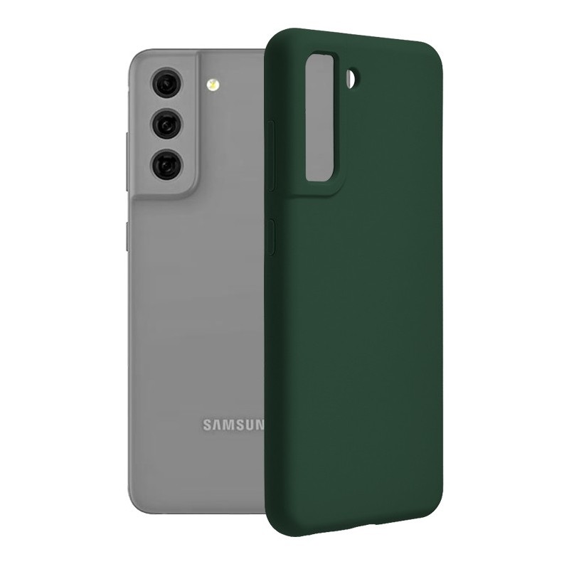 Husa pentru Samsung Galaxy S21 FE 5G - Techsuit Soft Edge Silicone - Dark Green