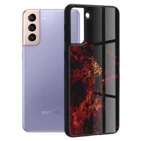 Husa pentru Samsung Galaxy S21 Plus 5G - Techsuit Glaze Series - Red Nebula