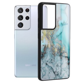 Husa pentru Samsung Galaxy S21 Ultra 5G - Techsuit Glaze Series - Blue Ocean
