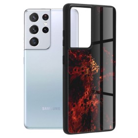 Husa pentru Samsung Galaxy S21 Ultra 5G - Techsuit Glaze Series - Red Nebula