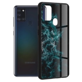 Husa pentru Samsung Galaxy A21s - Techsuit Glaze Series - Blue Nebula