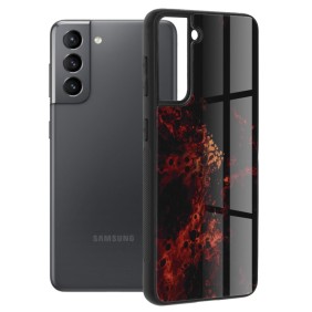 Husa pentru Samsung Galaxy S21 5G - Techsuit Glaze Series - Red Nebula