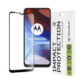 Folie pentru Motorola Moto E7 Power / Moto E7i Power - Techsuit 111D Full Cover / Full Glue Glass - Black