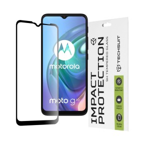 Folie pentru Motorola Moto G10 / Moto G20 / Moto G30 / Moto E7 Plus / Moto G9 Play - Techsuit 111D Full Cover / Full Glue Glass - Black