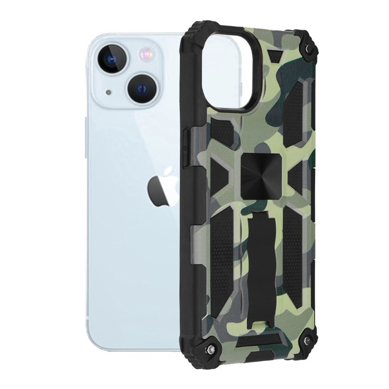 Husa pentru iPhone 13 - Techsuit Blazor Series - Camo Lime