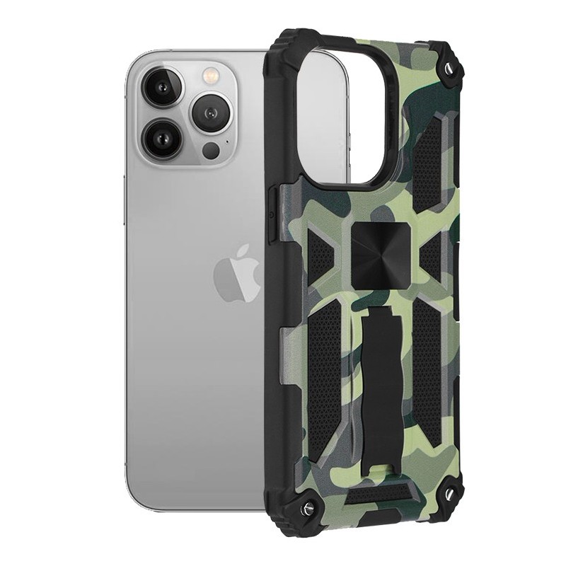 Husa pentru iPhone 13 Pro - Techsuit Blazor Series - Camo Lime