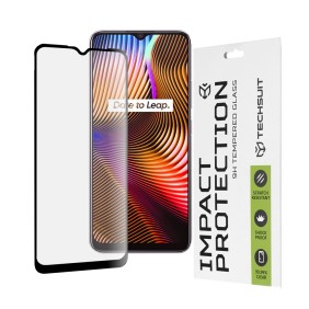 Folie pentru Realme 7i (Global) / C11 / C11 (2021) / C15 / C21 / C21Y / C25s / C25Y / Narzo 30A - Techsuit 111D Full Cover / Full Glue Glass - Black