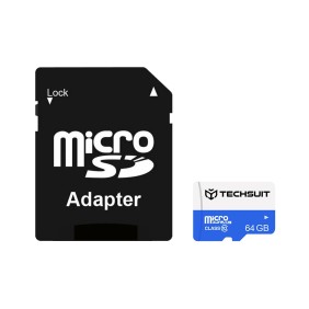 Card de Memorie MicroSDXC 64GB + Adaptor - Techsuit - Black