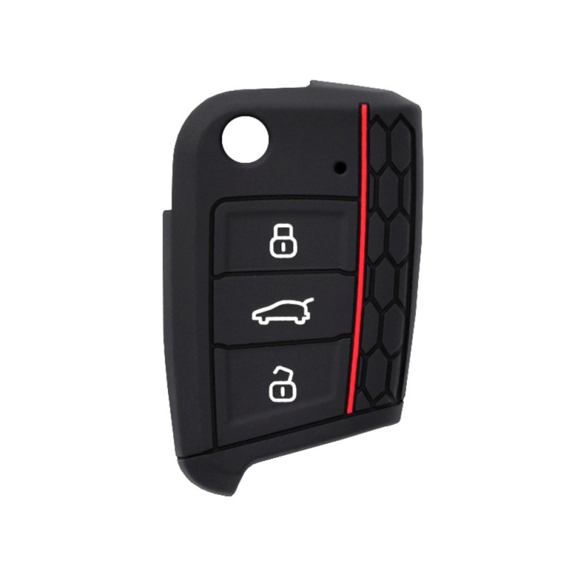 Husa pentru cheie VW Polo, Jetta 4, T-Roc/Skoda/Seat - Techsuit Car Key Case (2001.01) - Red