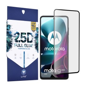 Folie pentru Motorola Moto G200 5G / Edge S30 - Lito 2.5D FullGlue Glass - Black