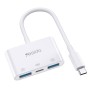 Cablu Adaptor OTG Type-C la Type-C, 2xUSB 3.0 4.8Gbps - Yesido (GS17) - White