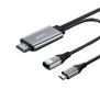 Cablu Video Adaptor Type-C la HDMI, Type-C, 4K 60Hz, 1.8m - Yesido (HM01) - Black