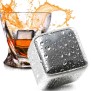 Cuburi din Otel Inoxidabil de Gheata pentru Whiskey (set 4) - Techsuit - Silver