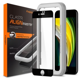 Folie pentru iPhone 7 / 8 / SE 2020 / SE 2022  - Spigen Glas.tR Align Master - Black