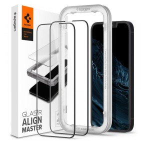 Folie pentru iPhone 13 / 13 Pro / iPhone 14 (set 2) - Spigen Glas.tR Align Master - Black
