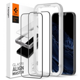 Folie pentru iPhone 13 Pro Max / 14 Plus (set 2) - Spigen Glas.tR Align Master - Black