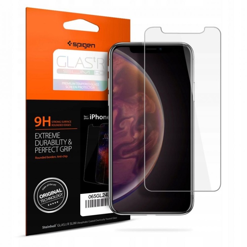 Folie pentru iPhone X / XS / 11 Pro - Spigen Glas.tR Slim - Clear