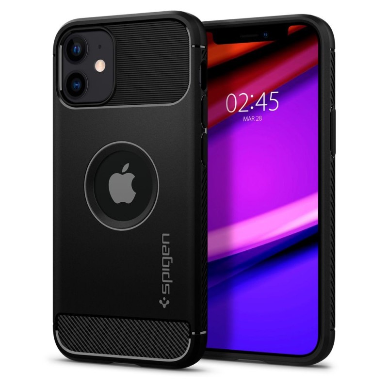 Husa pentru iPhone 12 / 12 Pro - Spigen Rugged Armor - Black