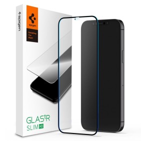 Folie pentru iPhone 12 Pro Max - Spigen Glas.tR Slim - Black