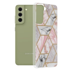 Husa pentru Samsung Galaxy S21 FE 5G - Techsuit Marble Series - Pink Hex