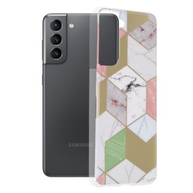 Husa pentru Samsung Galaxy S21 5G - Techsuit Marble Series - Purple Hex