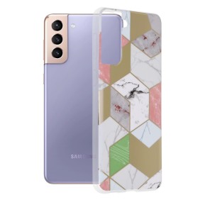 Husa pentru Samsung Galaxy S21 Plus 5G - Techsuit Marble Series - Purple Hex