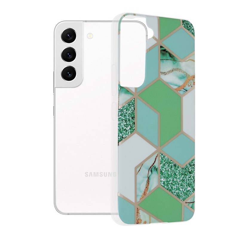 Husa pentru Samsung Galaxy S22 5G - Techsuit Marble Series - Green Hex