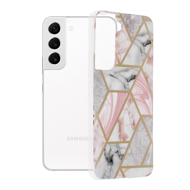 Husa pentru Samsung Galaxy S22 5G - Techsuit Marble Series - Pink Hex