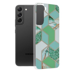 Husa pentru Samsung Galaxy S22 Plus 5G - Techsuit Marble Series - Green Hex