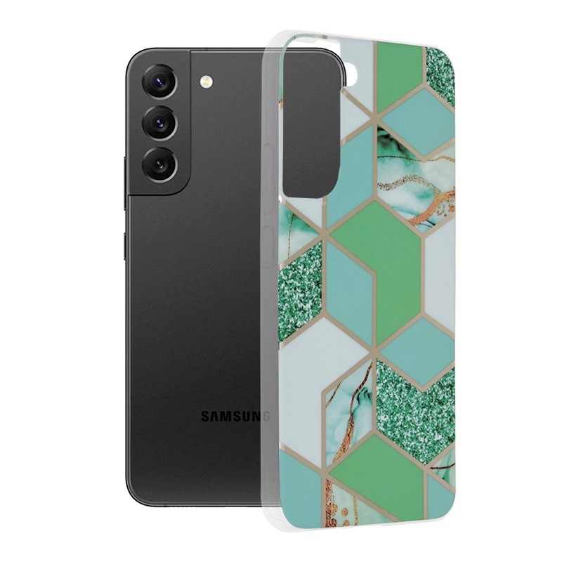 Husa pentru Samsung Galaxy S22 Plus 5G - Techsuit Marble Series - Green Hex