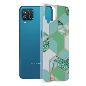 Husa pentru Samsung Galaxy A12 / A12 Nacho - Techsuit Marble Series - Green Hex