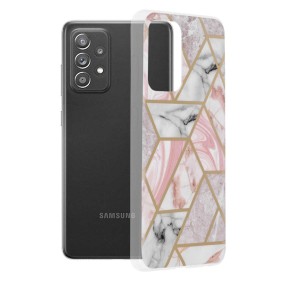 Husa pentru Samsung Galaxy A52 4G / A52 5G / A52s 5G - Techsuit Marble Series - Pink Hex