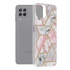 Husa pentru Samsung Galaxy A22 4G / M22 4G - Techsuit Marble Series - Pink Hex