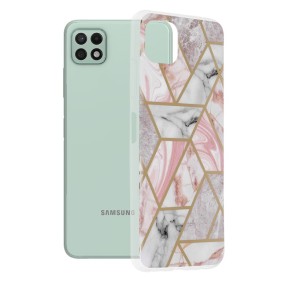 Husa pentru Samsung Galaxy A22 5G - Techsuit Marble Series - Pink Hex