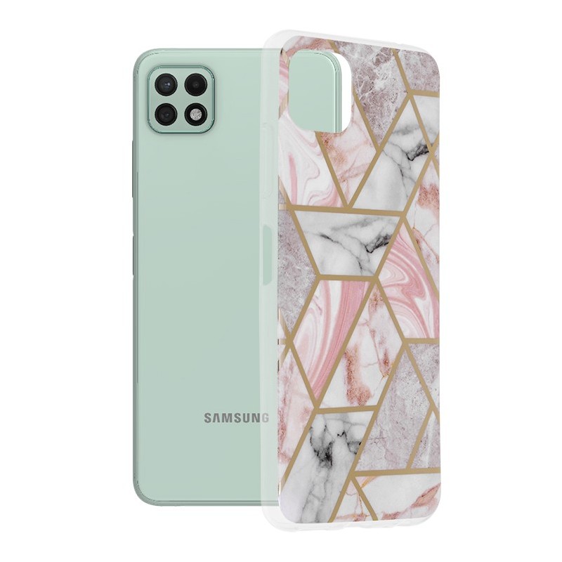 Husa pentru Samsung Galaxy A22 5G - Techsuit Marble Series - Pink Hex