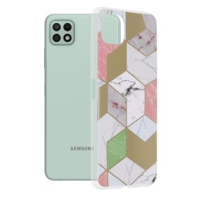 Husa pentru Samsung Galaxy A22 5G - Techsuit Marble Series - Purple Hex