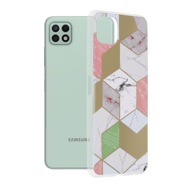 Husa pentru Samsung Galaxy A22 5G - Techsuit Marble Series - Purple Hex