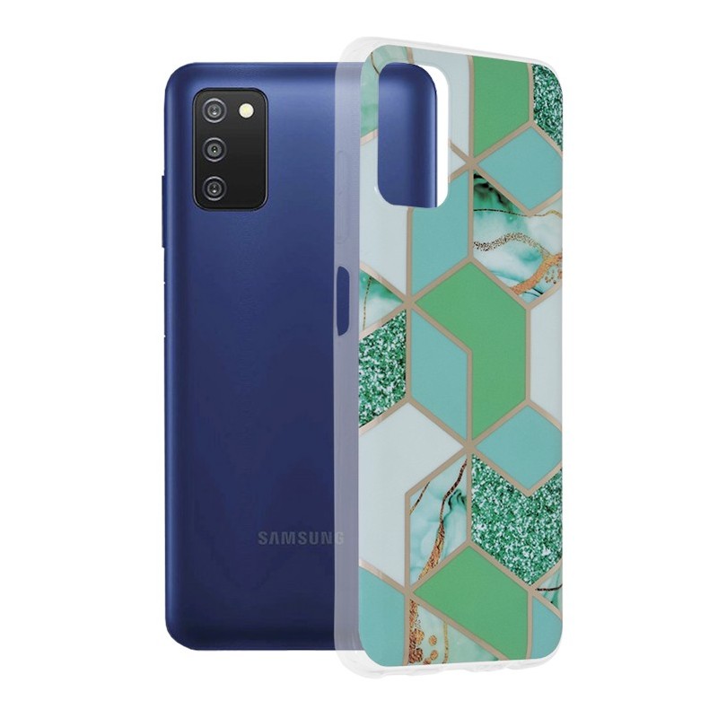 Husa pentru Samsung Galaxy A03s - Techsuit Marble Series - Green Hex