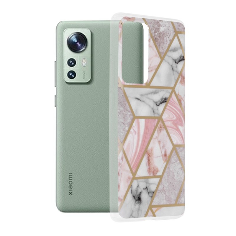 Husa pentru Xiaomi 12 / 12X - Techsuit Marble Series - Pink Hex