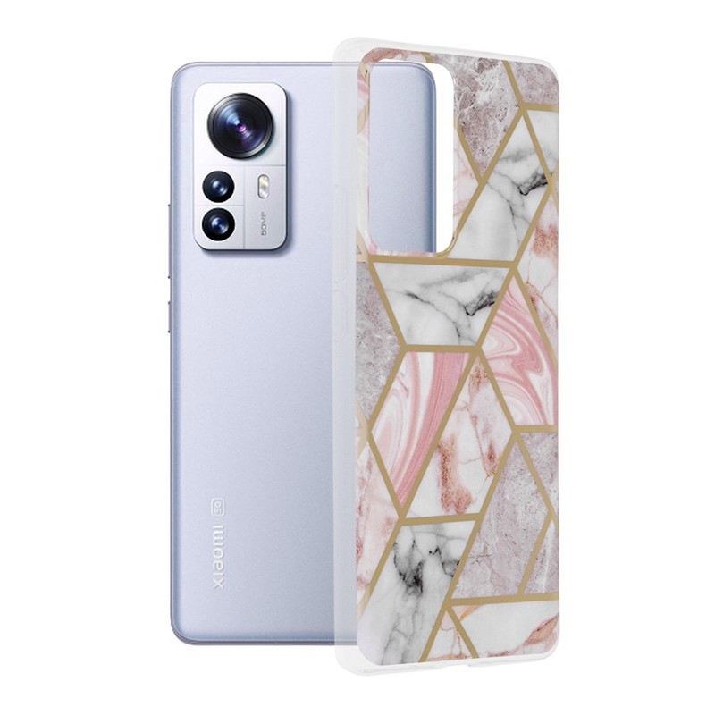 Husa pentru Xiaomi 12 Pro - Techsuit Marble Series - Pink Hex