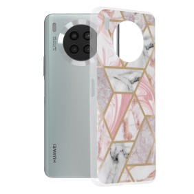 Husa pentru Huawei nova 8i / Honor 50 Lite - Techsuit Marble Series - Pink Hex